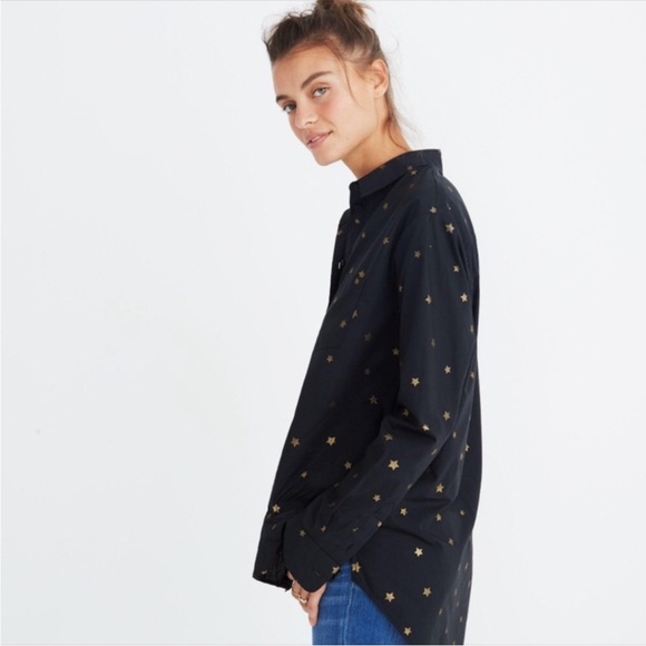 Madewell Hi-Lo Star Print Button Down - Picture 3 of 12